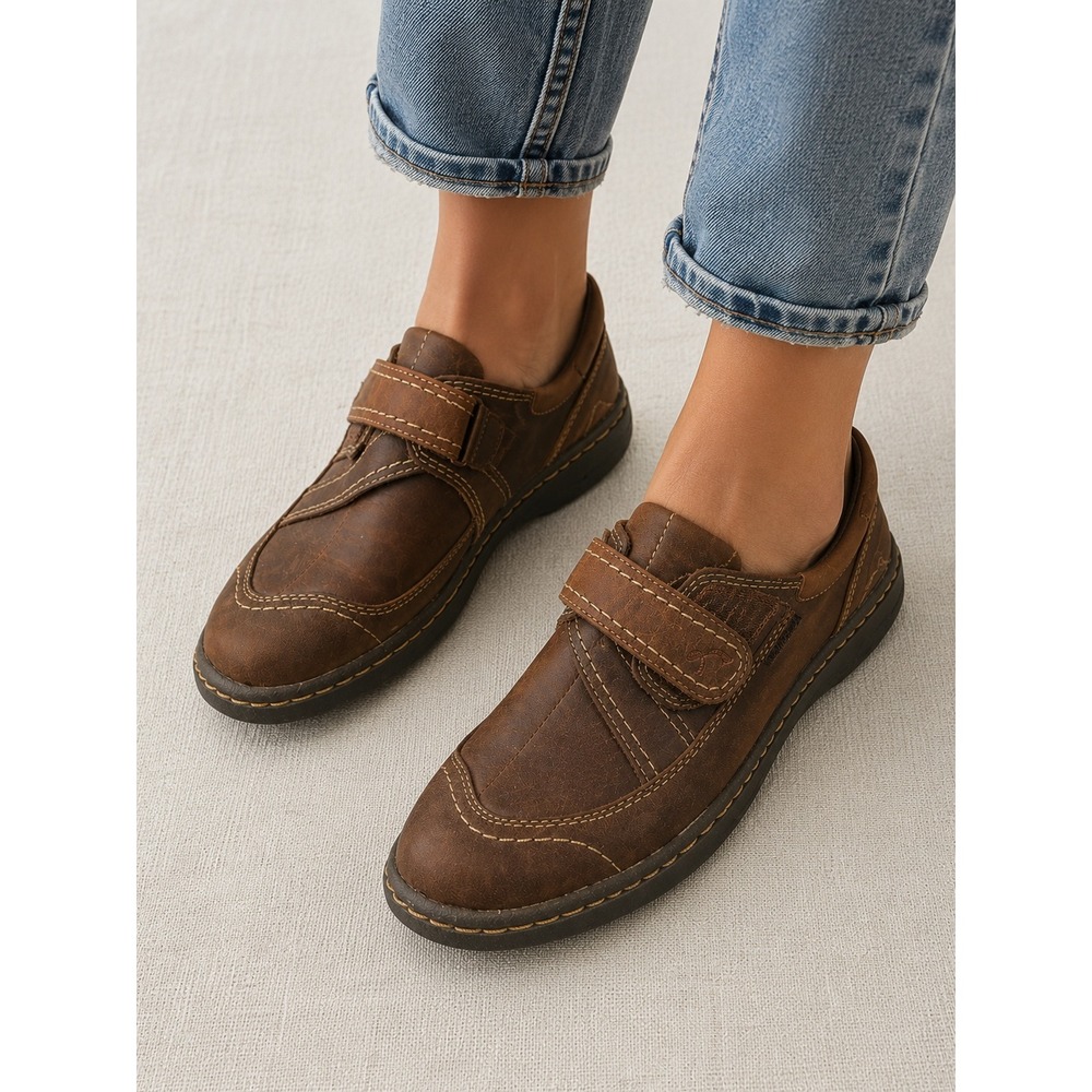 Earth Kalso Intersect Bridle Brown Leather Walking shoes Womens 7.5 comfort boho